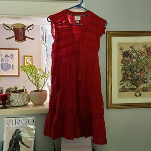 Knox Rose Red Dress with Tassels - Size Small